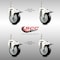 Service Caster 4 Inch 316SS Black Polyurethane Wheel Swivel 3/8 Inch Stem Caster Set Lock Brake SS316TSTTL20S414-PPUB-BLK-381615-4 - alternate 3
